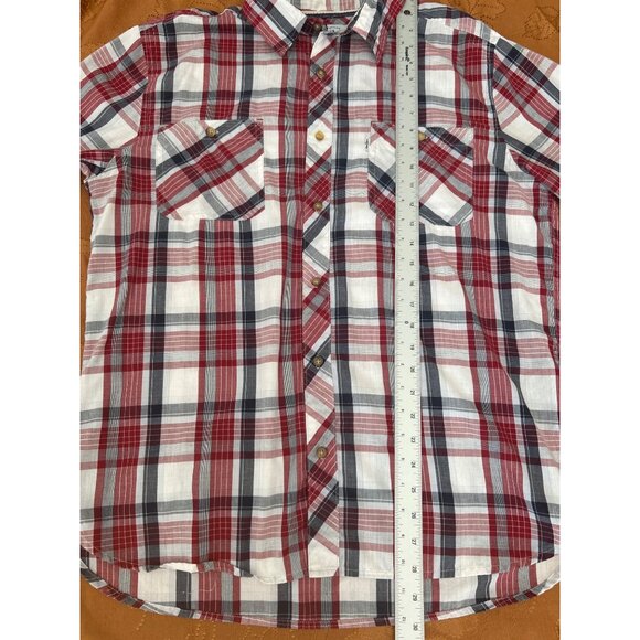 Levi’s Strauss & Co Shirt Men's L Western Red White Plaid Button Up Long Sleeve - Picture 7 of 8